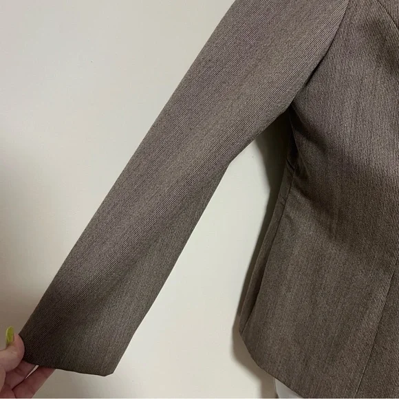 100% Wool Talbots Women's Taupe Tailored Blazer Jacket Double Button Size 14 P - Picture 4 of 8